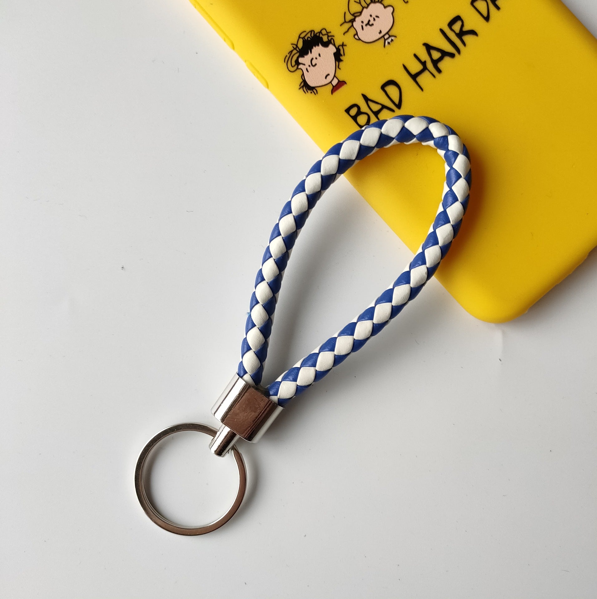 Wholesale Braided Color Leather Rope Keychain